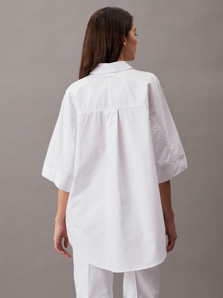 White Oversized Poplin Shirt  Women