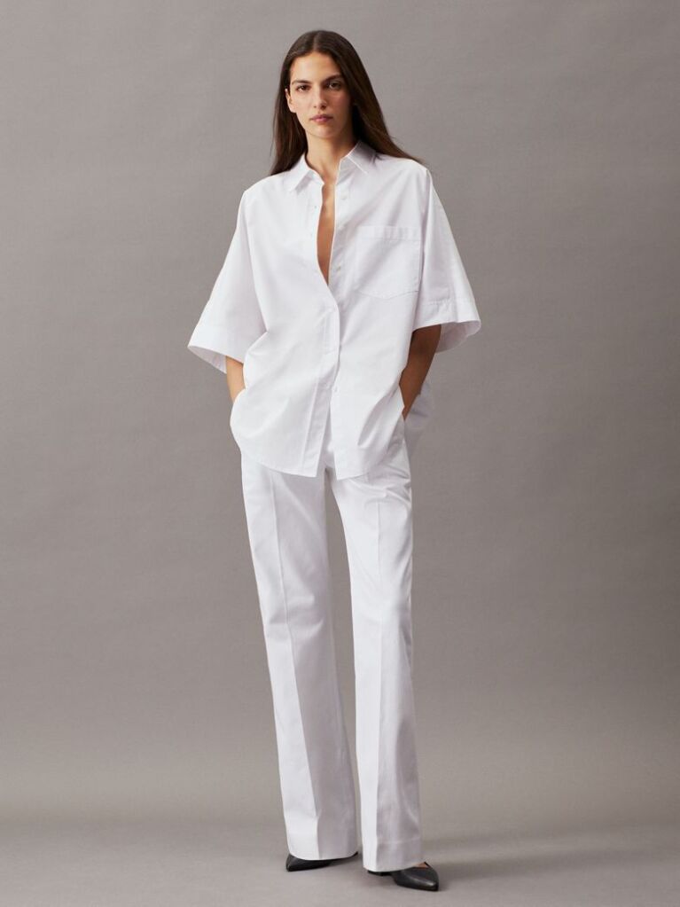 White Oversized Poplin Shirt  Women