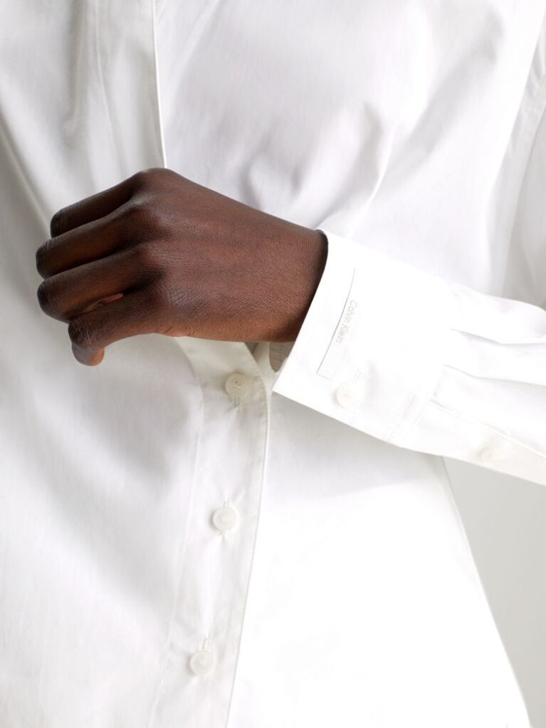 White Cotton Wrap Shirt  Women