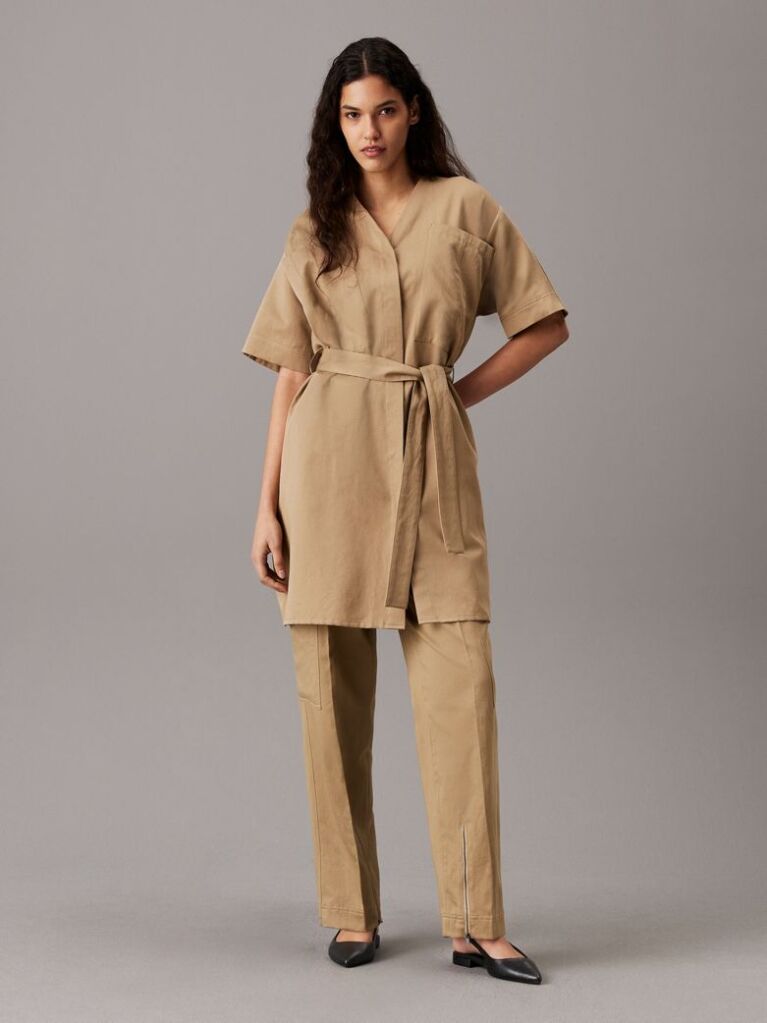 Brown Cotton Linen Cargo Pants  Women