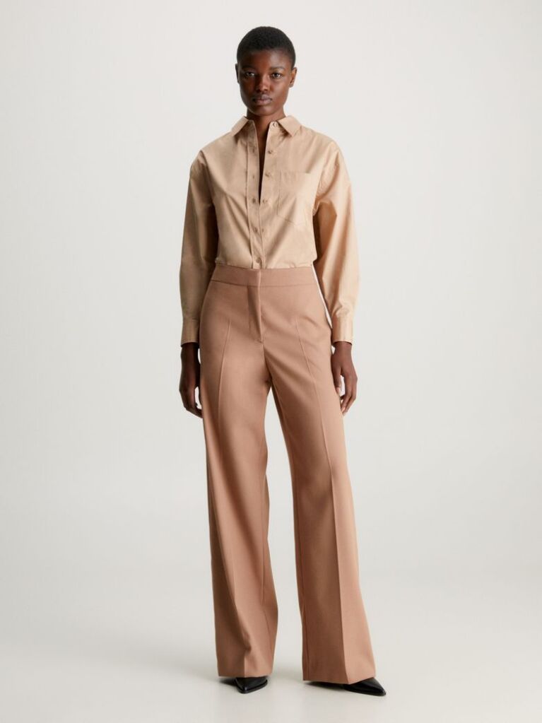 Beige Relaxed Cotton Shirt  Women
