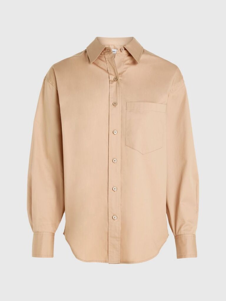 Beige Relaxed Cotton Shirt  Women