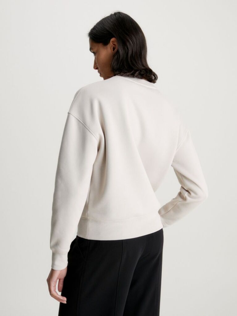 Beige Embroidered Fleece Sweatshirt  Women