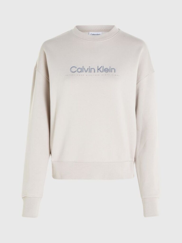 Beige Embroidered Fleece Sweatshirt  Women