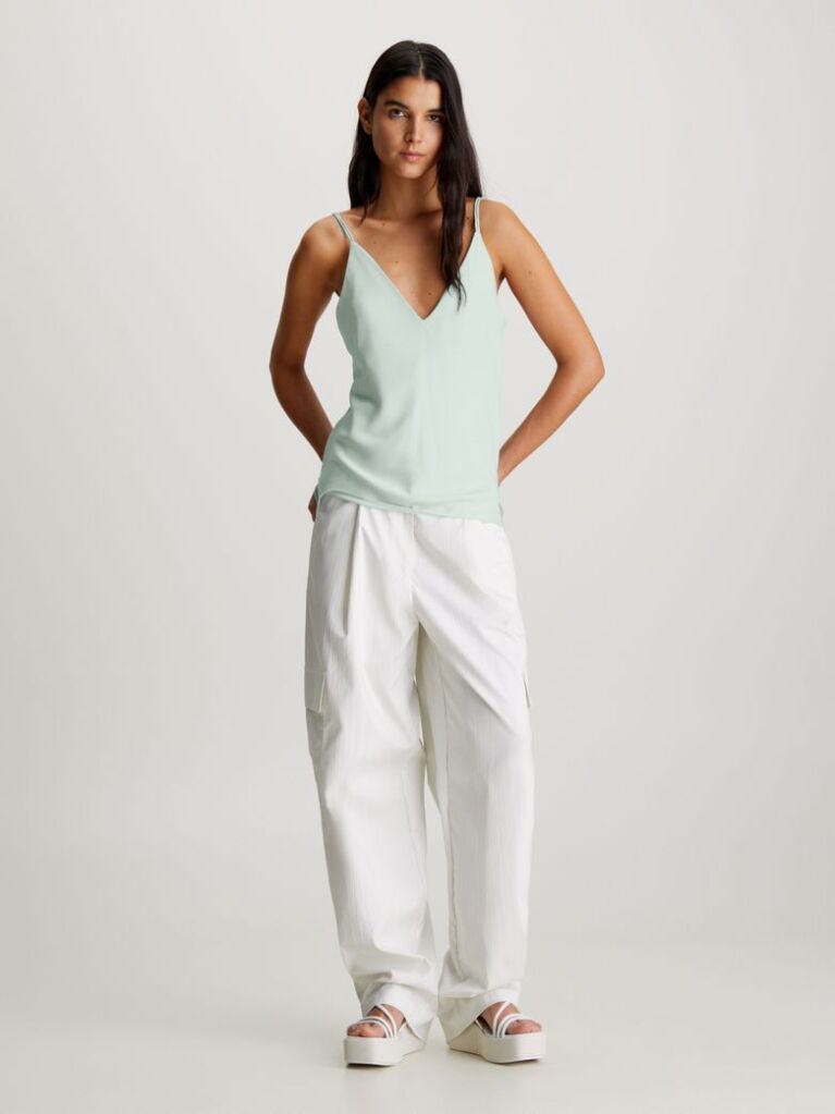 Green Crepe Cami Top  Women