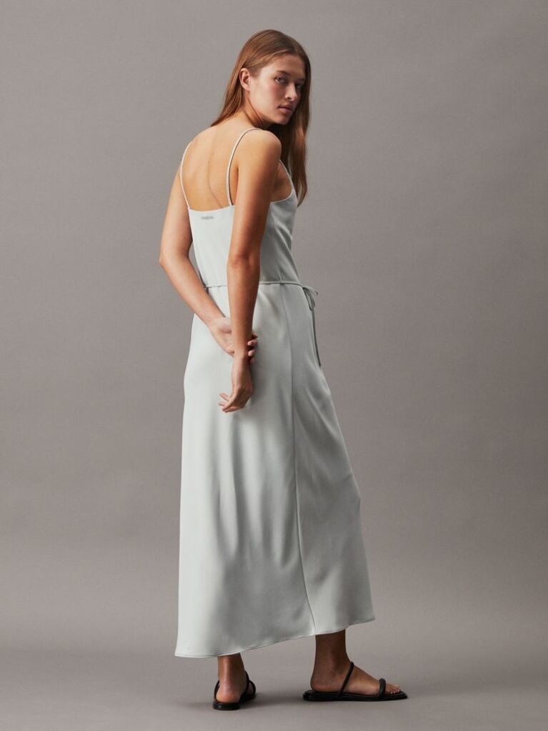 Green Relaxed Midi Slip Dress  Women
