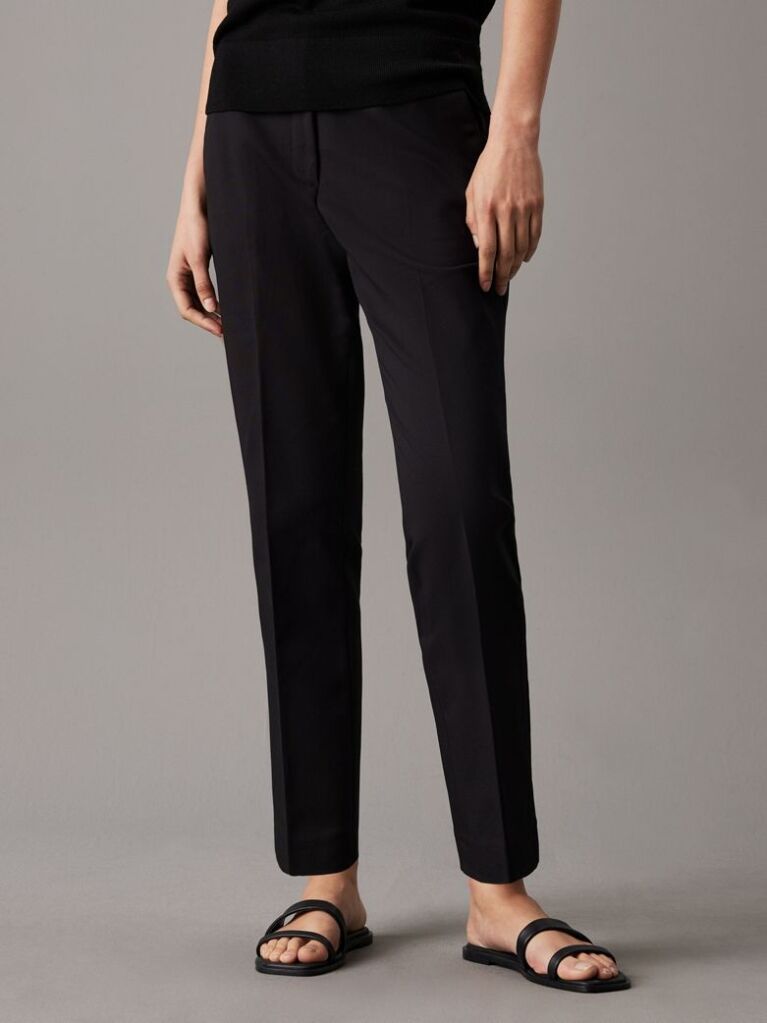 Black Slim Cotton Stretch Trousers  Women