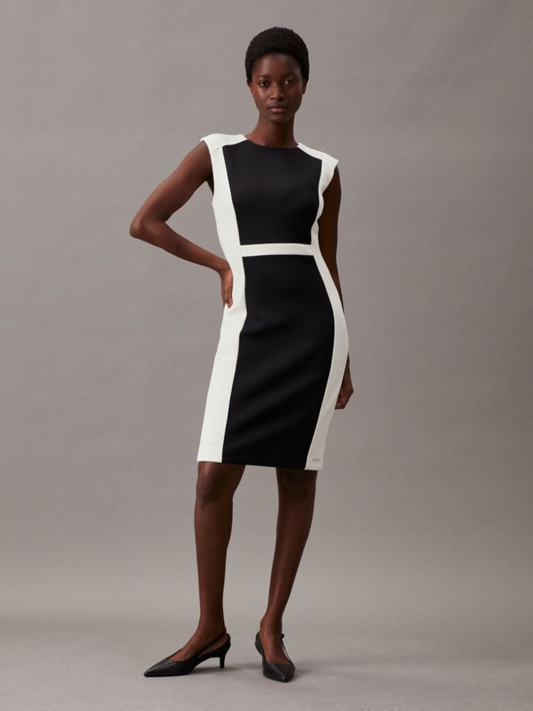 Multi Slim Scuba Colourblock Dress  Women