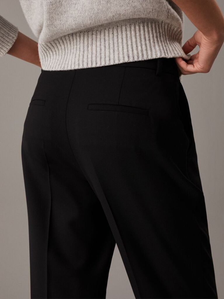 Black Slim Tapered Trousers  Women