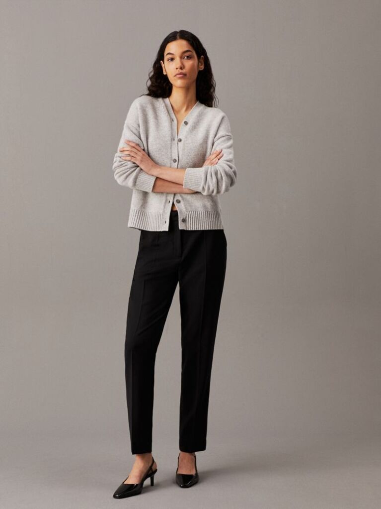Black Slim Tapered Trousers  Women