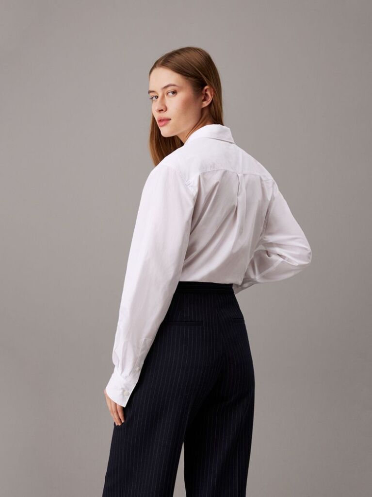 White Cotton Poplin Shirt  Women