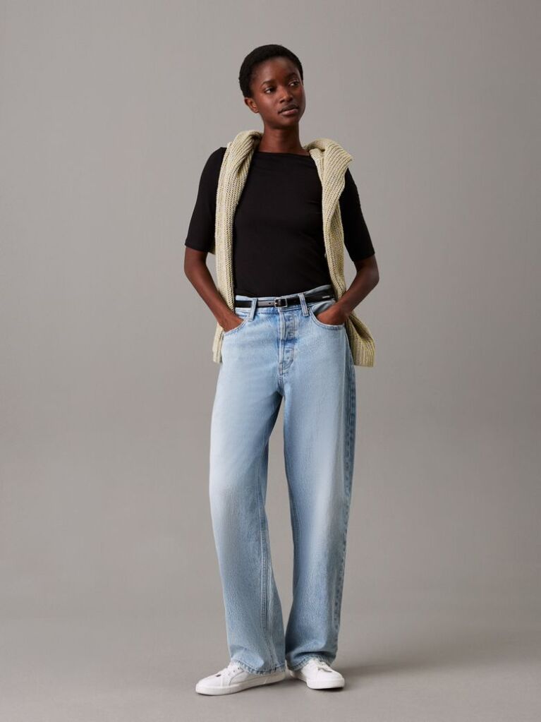 Black Skinny Modal Scoop Back Top  Women