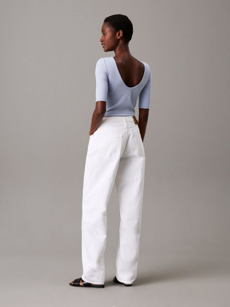 Blue Skinny Modal Scoop Back Top  Women