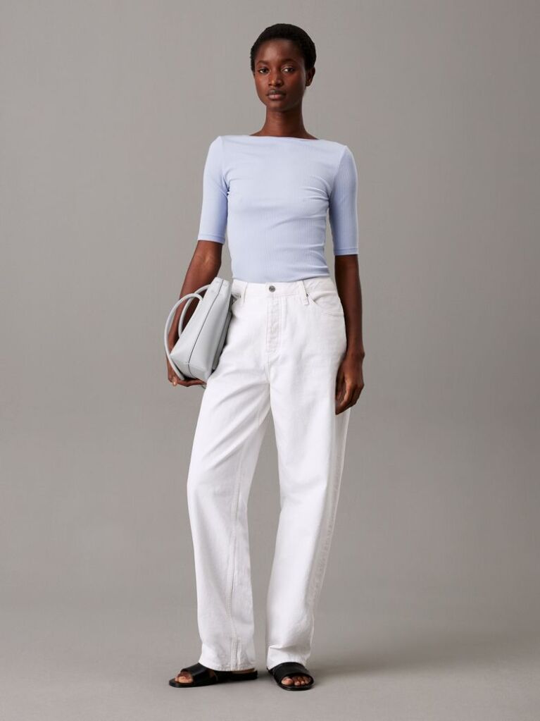 Blue Skinny Modal Scoop Back Top  Women