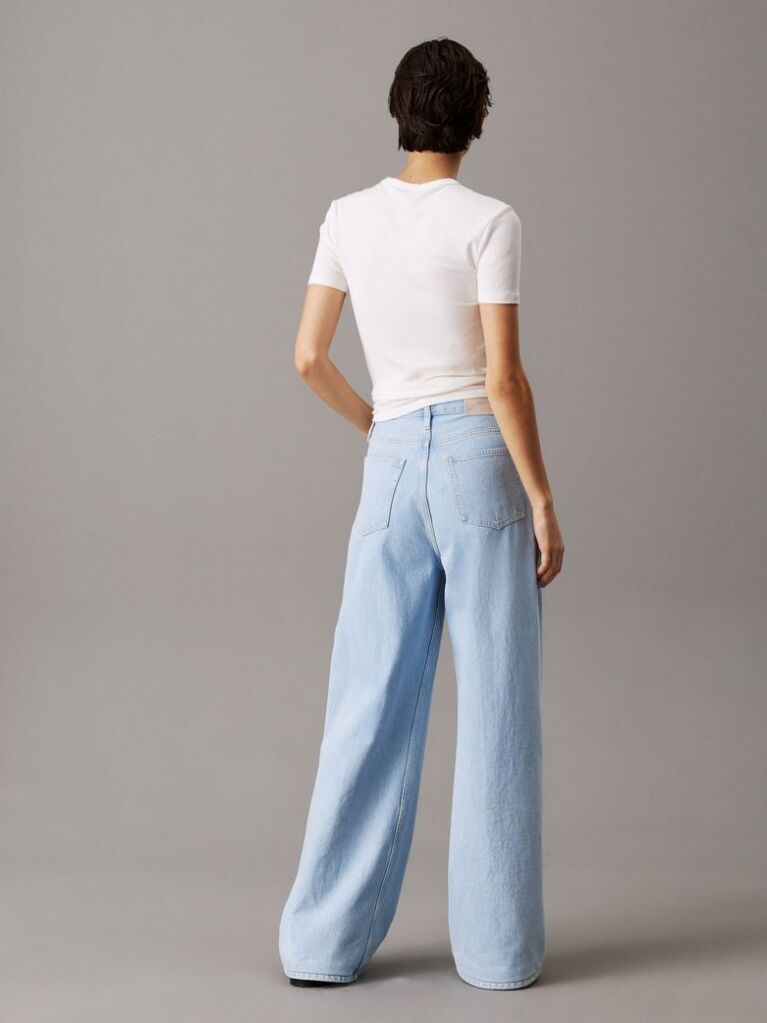 Λευκό Ριμπ T-Shirt Σε Slim Γραμμή Από Modal  Γυναίκα