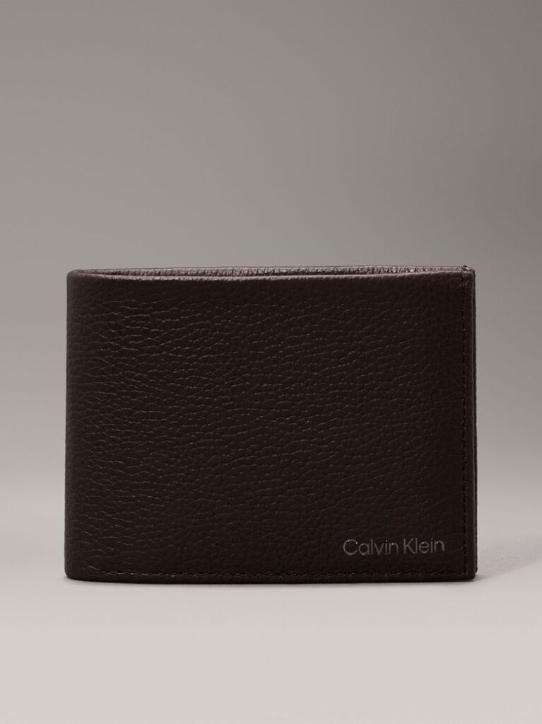 Brown Leather RFID Trifold Wallet  Men