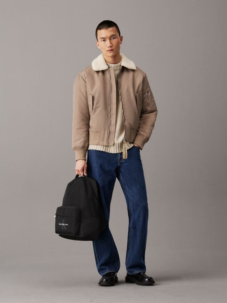 Black Round Backpack  Men