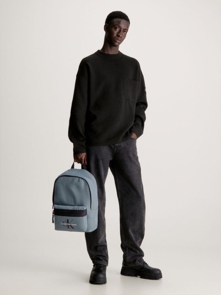 Blue Round Backpack  Men