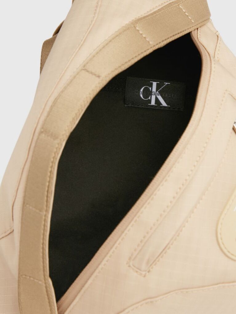 Beige Ripstop Crossbody Sling Bag  Men
