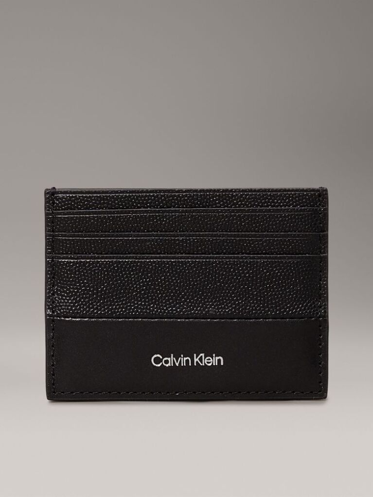 Black Leather Cardholder  Men