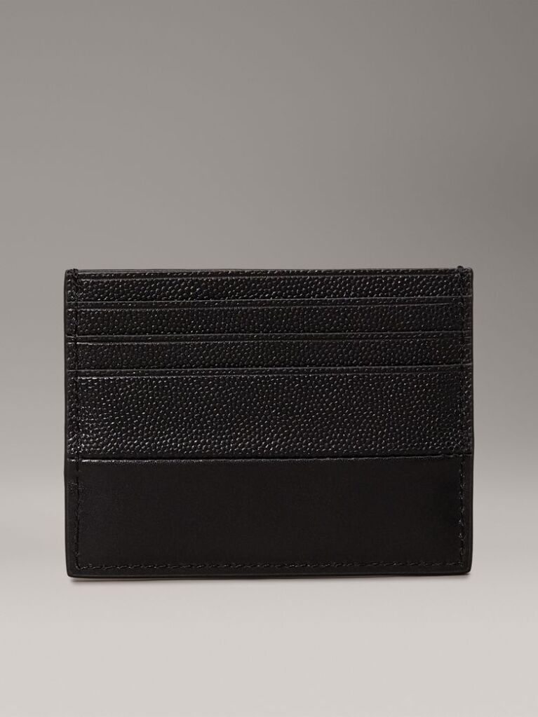 Black Leather Cardholder  Men