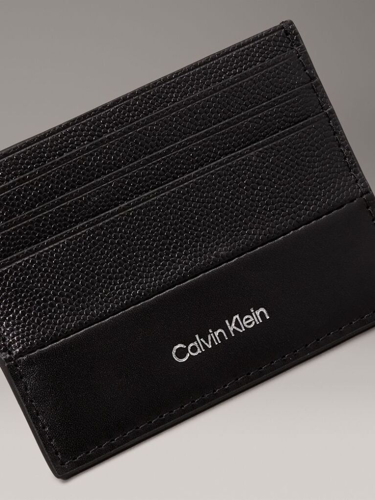 Black Leather Cardholder  Men