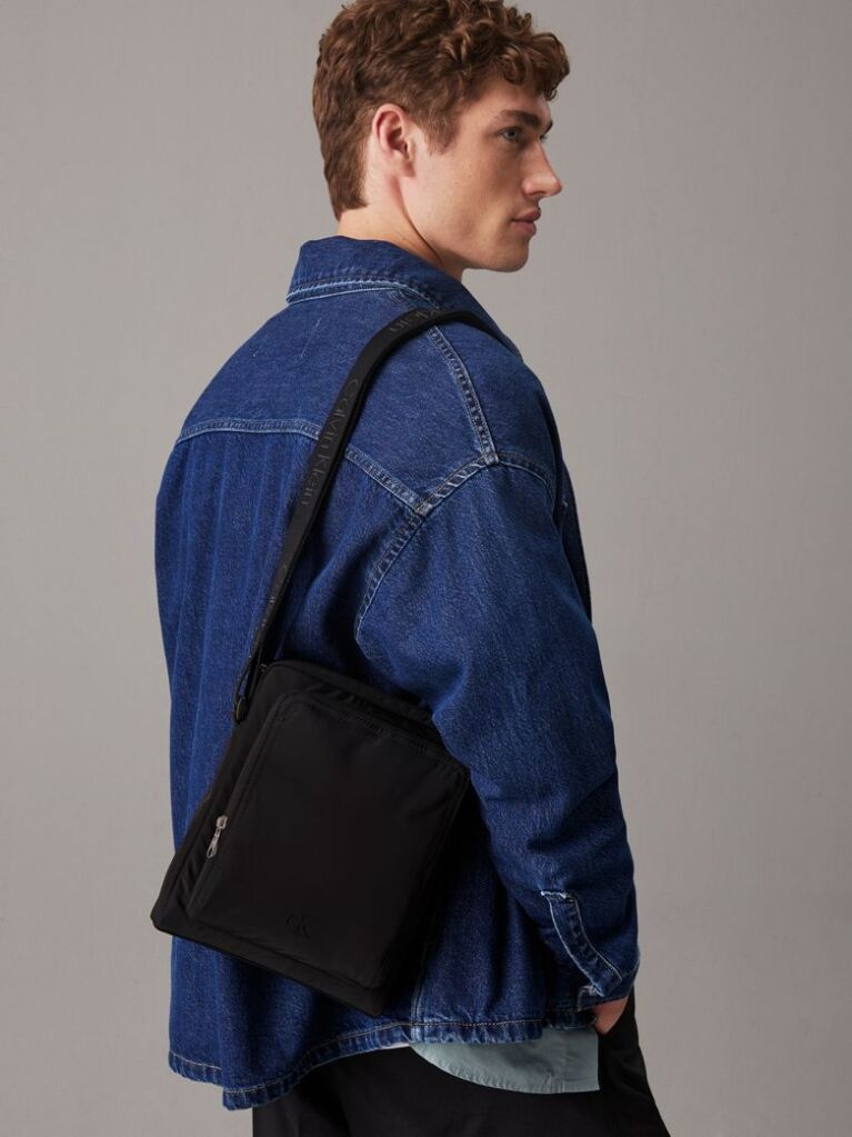 Black Large Reporter Bag  Men