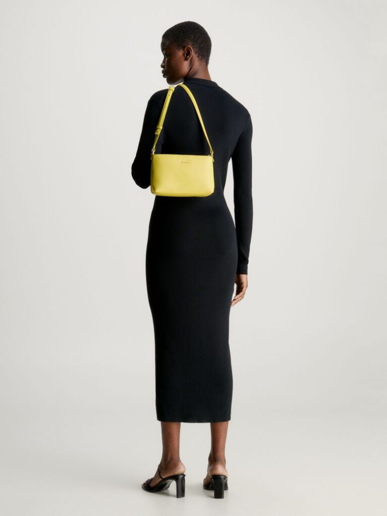 Yellow Faux Leather Crossbody Bag  Women