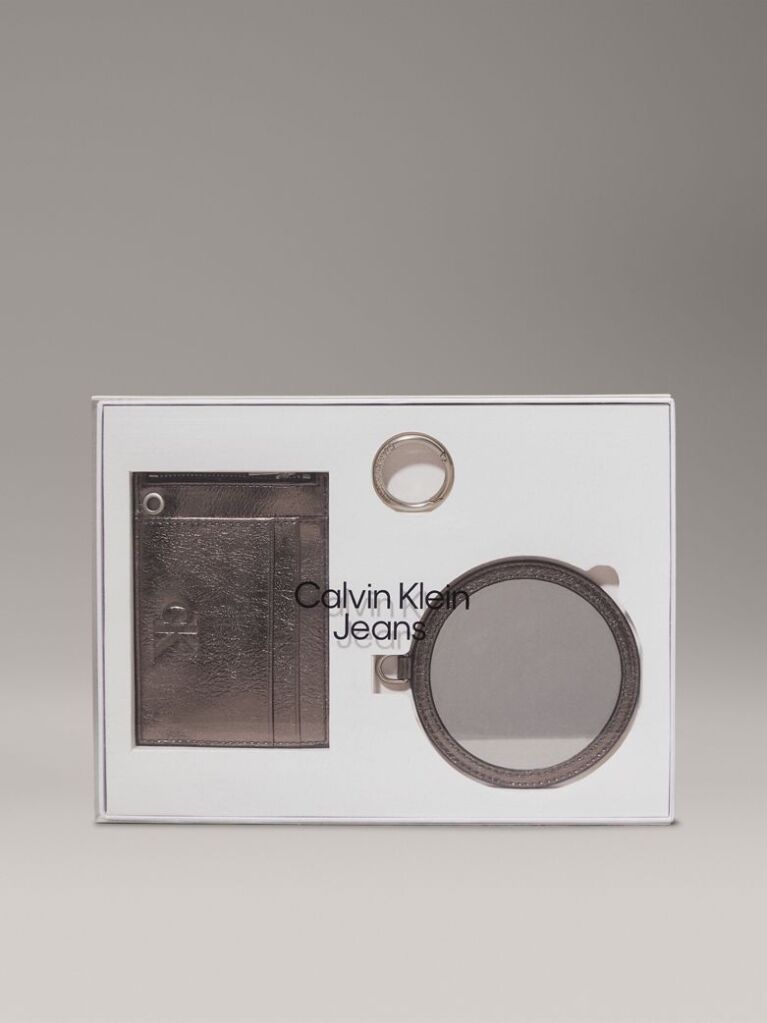 Silver Metallic Wallet and Mirror Gift Set  Women