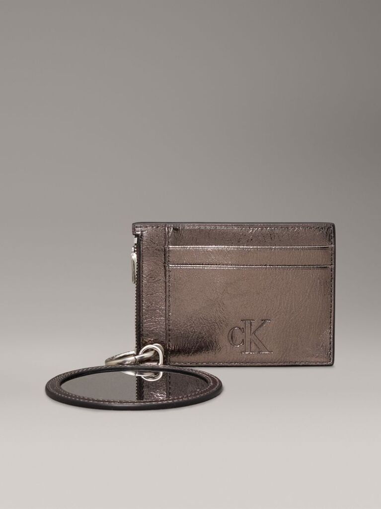 Silver Metallic Wallet and Mirror Gift Set  Women