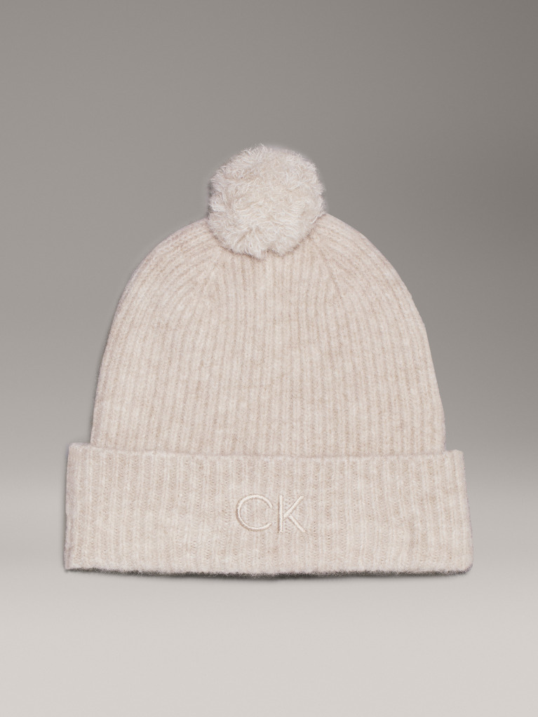 Grey Soft Pom-Pom Beanie  Women