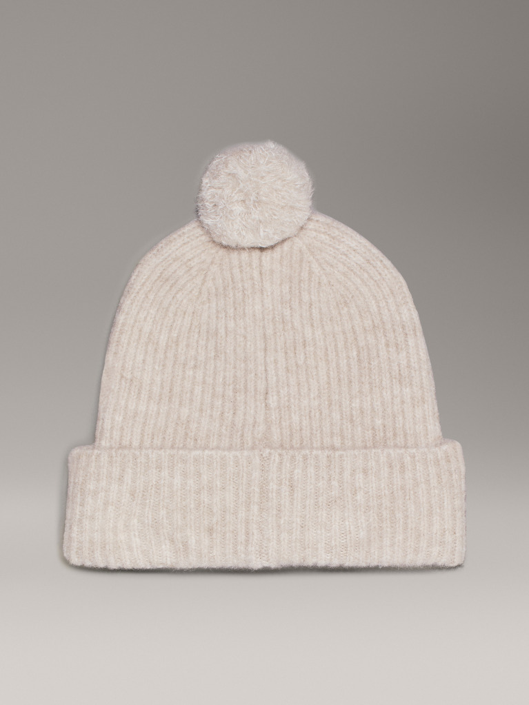 Grey Soft Pom-Pom Beanie  Women