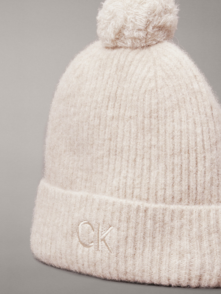 Grey Soft Pom-Pom Beanie  Women