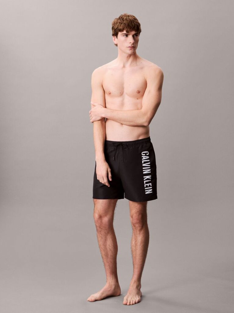 Black Medium Drawstring Swim Shorts - Intense Power  Men