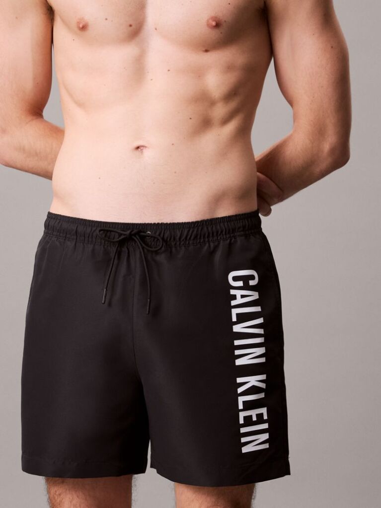 Black Medium Drawstring Swim Shorts - Intense Power  Men