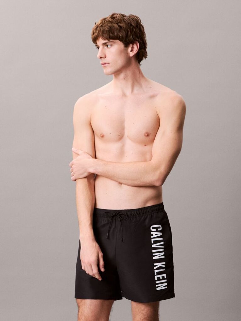 Black Medium Drawstring Swim Shorts - Intense Power  Men