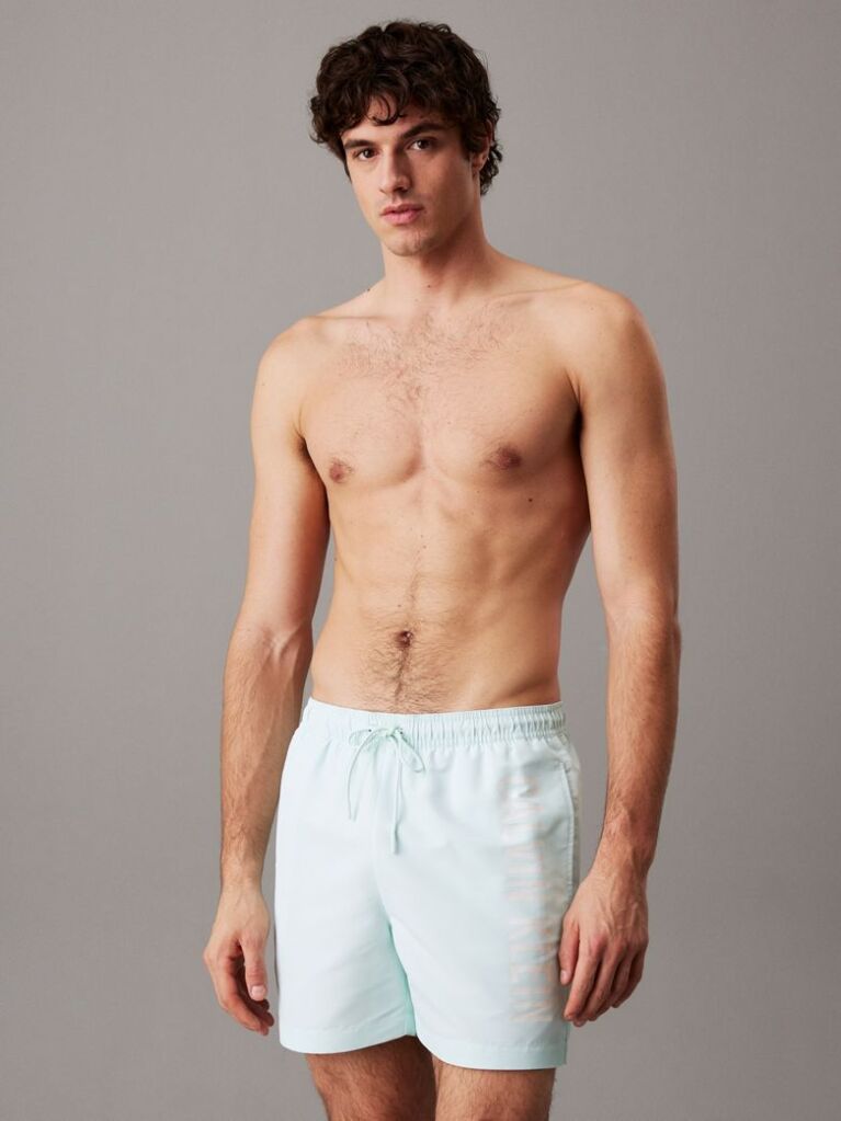 Green Medium Drawstring Swim Shorts - Intense Power  Men