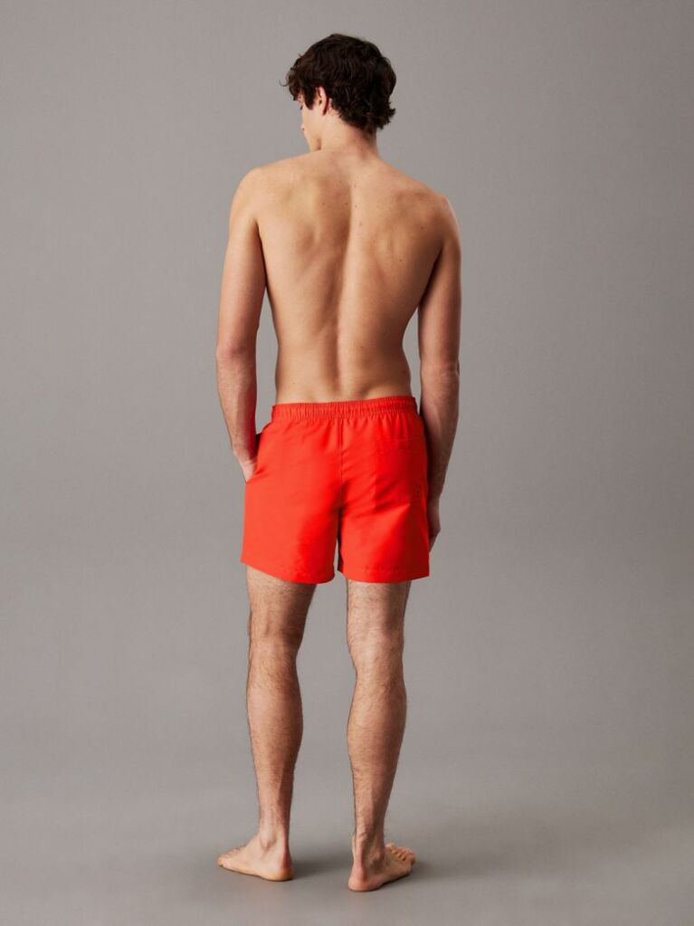 Red Medium Drawstring Swim Shorts - Intense Power  Men