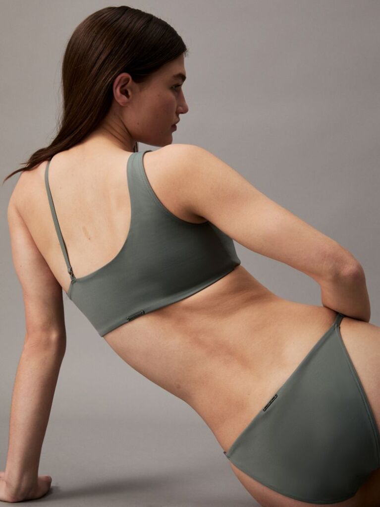 Green Bralette Bikini Top - CK Micro Belt  Women