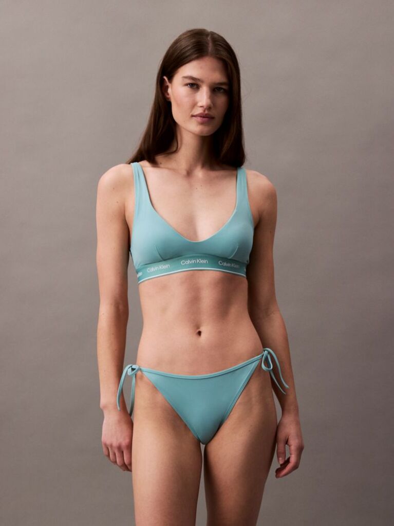 Green Tie Side Bikini Bottoms - CK Meta Legacy  Women