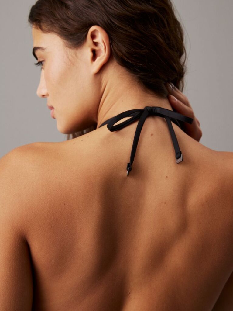 Μαύρο Plunge Halter Ολόσωμο Μαγιό - CK Essentials  Γυναίκα