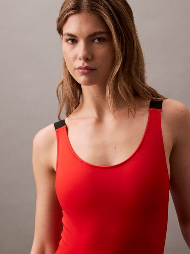 Red Low Back Swimsuit - Intense Power  Women