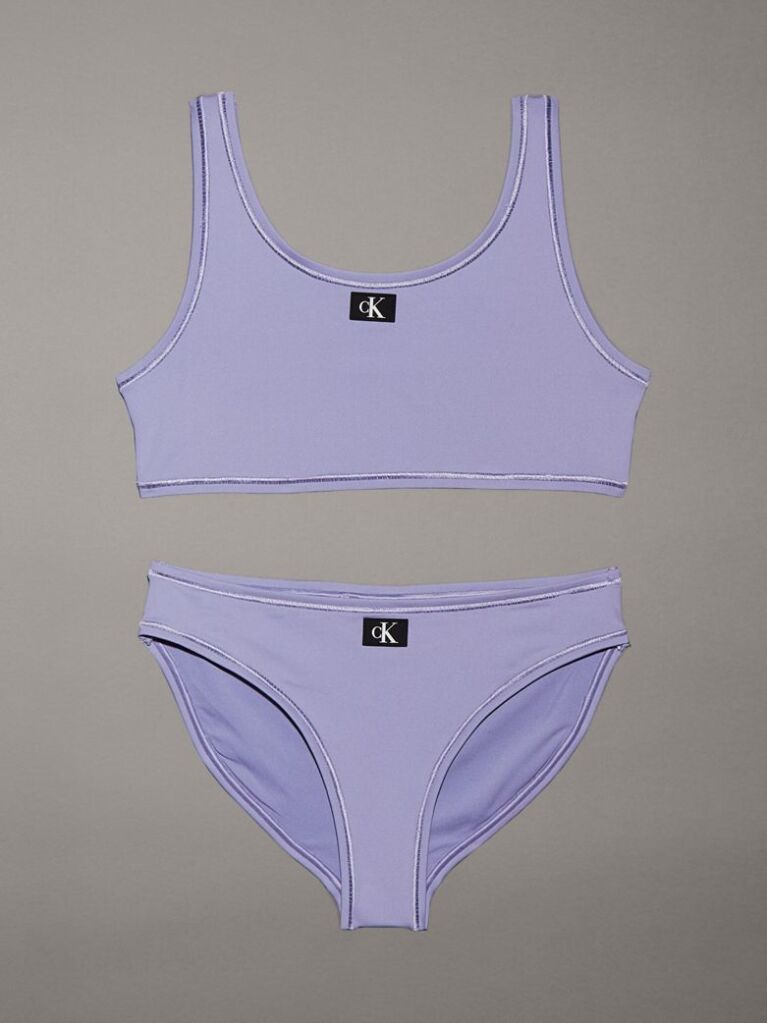 Purple Girls Bralette Bikini Set - CK Monogram  Girls