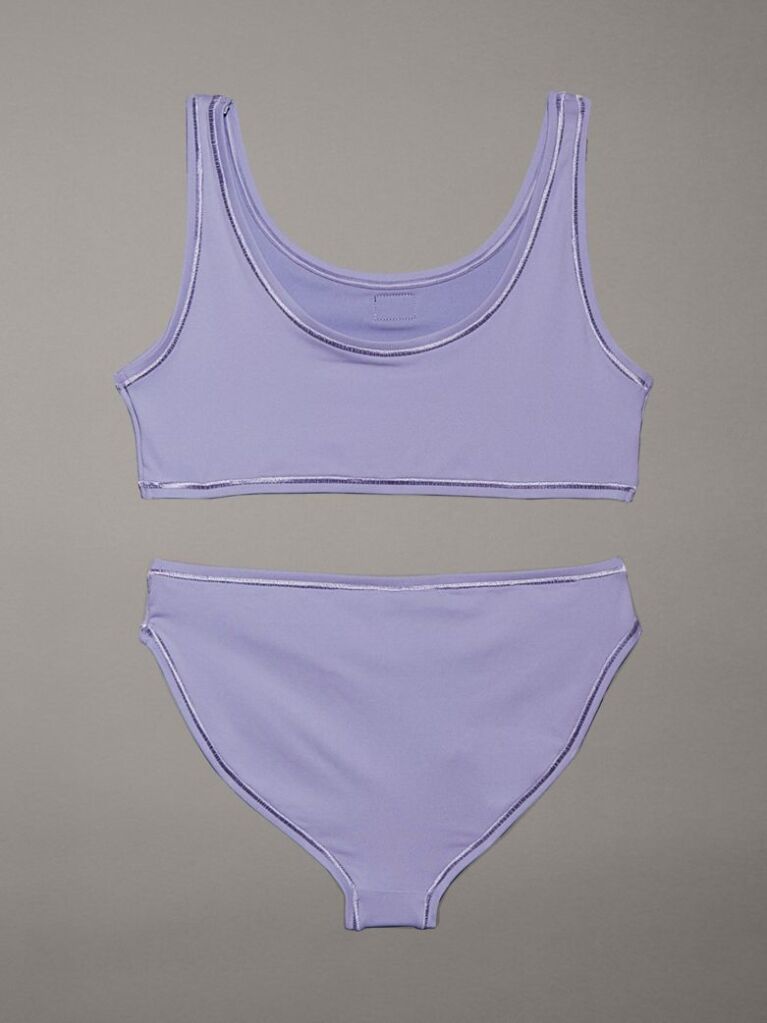 Purple Girls Bralette Bikini Set - CK Monogram  Girls