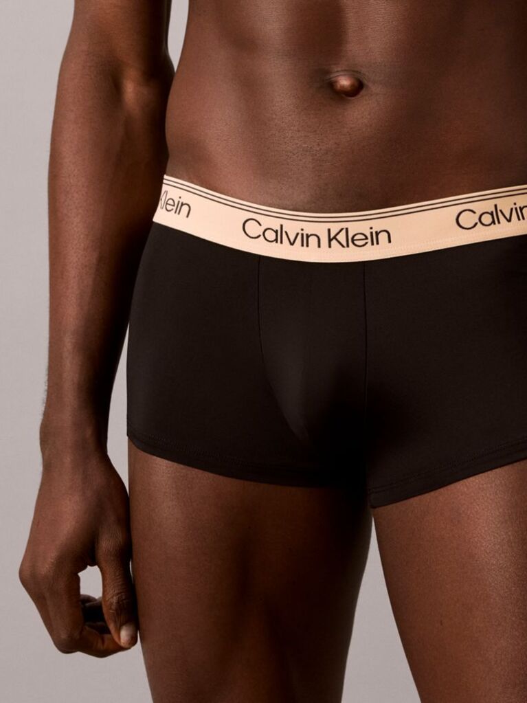 Black 3 Pack Low Rise Trunks - Microfibre Stretch  Men