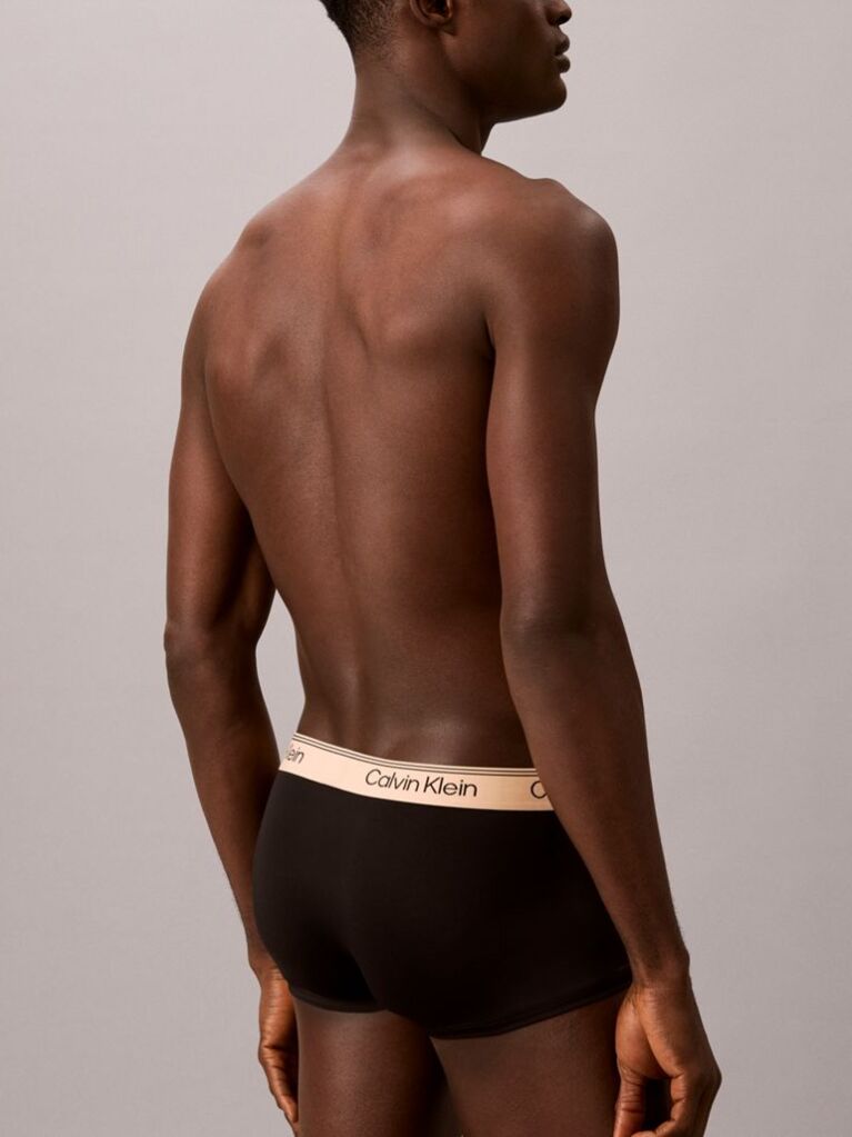 Black 3 Pack Low Rise Trunks - Microfibre Stretch  Men