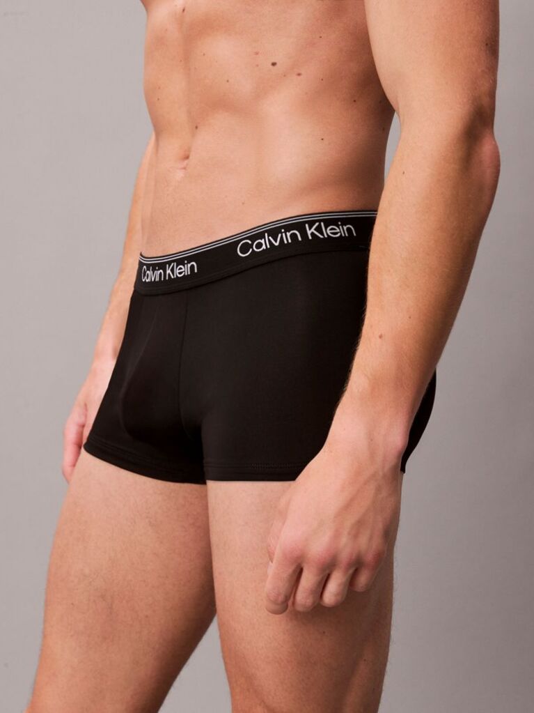Black 3 Pack Low Rise Trunks - Microfibre Stretch  Men