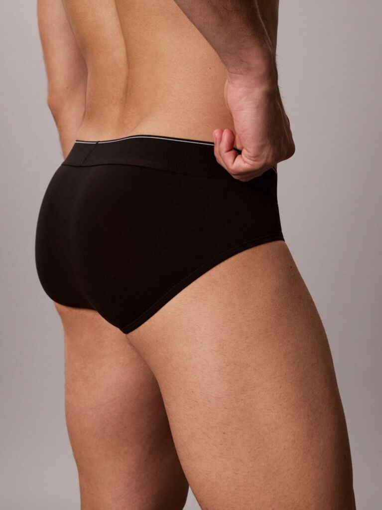 Black Graphic Monogram Cotton Stretch Briefs  Men