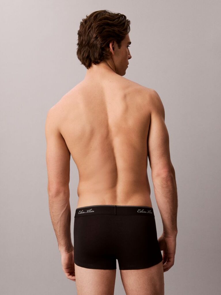 Black 3 Pack Low Rise Trunks - Icon Cotton Stretch  Men