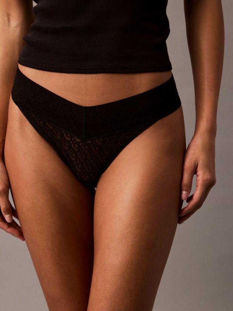 Μαύρο Χαμηλόμεσο Στρινγκ - Icon Logo Lace  Γυναίκα